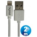 Conexion usb alimentacion/datos blanco iphone 7 cable 2m