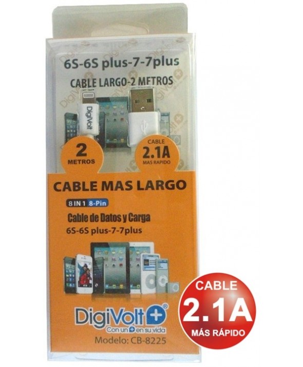 Conexion usb alimentacion/datos blanco iphone 7 cable 2m