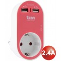 Cargador doble usb 2.4a schuko tmuad114