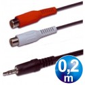 Conexion audio jack 3.5 st/m a 2 rca/h 0.20m