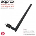 Adaptador wifi antena 600 mbps approx usb600da