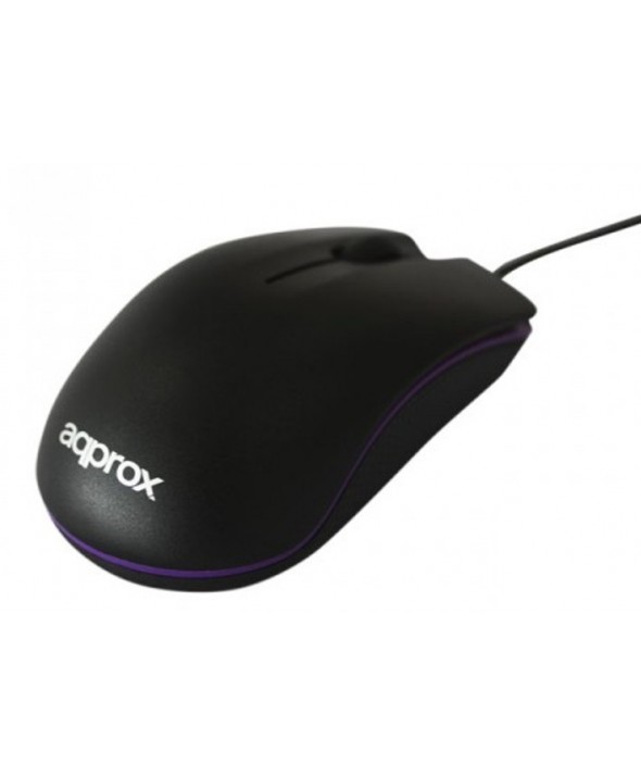 Raton optico usb 800 dpi negro/purpura approx