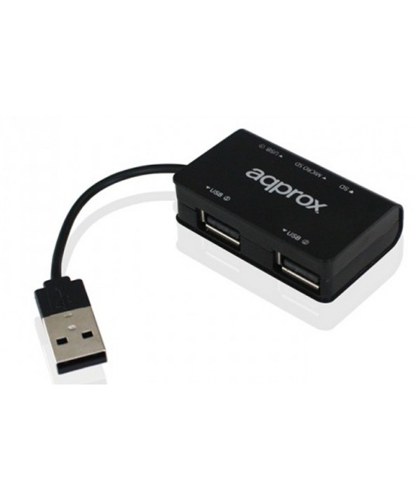 Hub 3xusb 2.0+lector tarjeta sd / micro sd approx