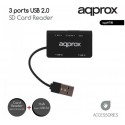 Hub 3xusb 2.0+lector tarjeta sd / micro sd approx