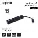 Hub 4 x usb 2.0 a micro usb approx apphm4b