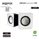 Altavoz pc usb 5w v2.0 approx blanco appspx1w