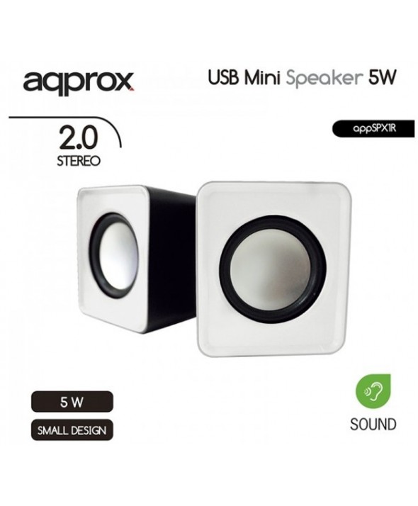 Altavoz pc usb 5w v2.0 approx blanco appspx1w