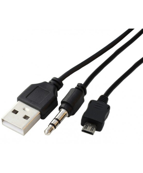 Conexion micro usb a jack 3.5 st+usb "a" macho 0.5m