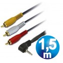 Conex. jack 3.5 4 cortes a 3 rca (videocamara) 1.5m