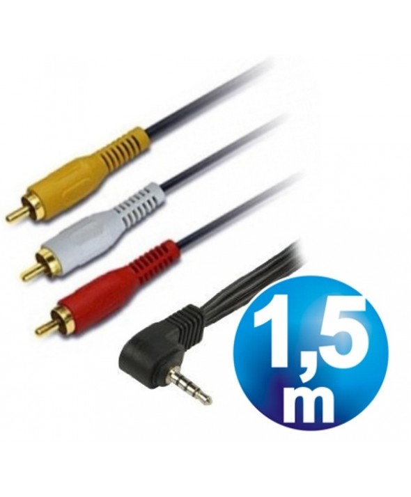 Conex. jack 3.5 4 cortes a 3 rca (videocamara) 1.5m