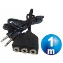 Conexion 2xjack 3.5 macho a 3xjack 3.5mm hembra microfono+audio 1m