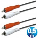 Conexion audio 2 rca m/m cable 0.5m