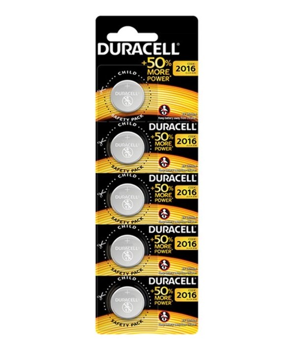 Pila litio cr2016 duracell blister 5 unidades