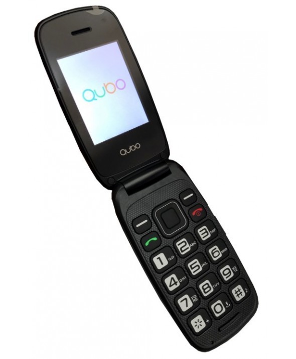 Telefono movil concha qubo neo negro con base