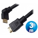 Conexion hdmi m/m 30awg codo v1.4 cable 3 m