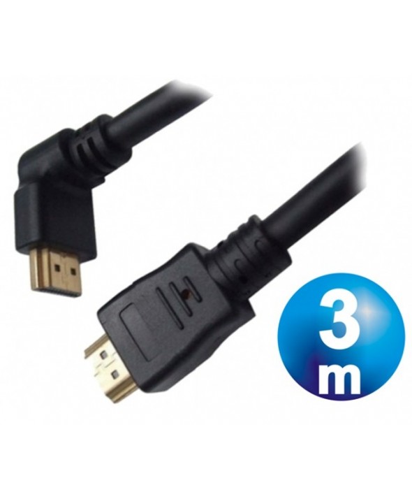 Conexion hdmi m/m 30awg codo v1.4 cable 3 m