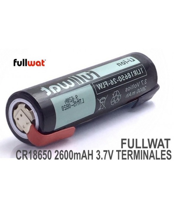 Bateria recargable cr18650 2600mah 3.7v terminales