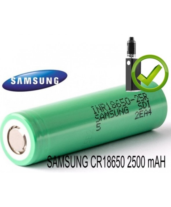 Bateria recargable cr18650 2500mah 20a flat samsung