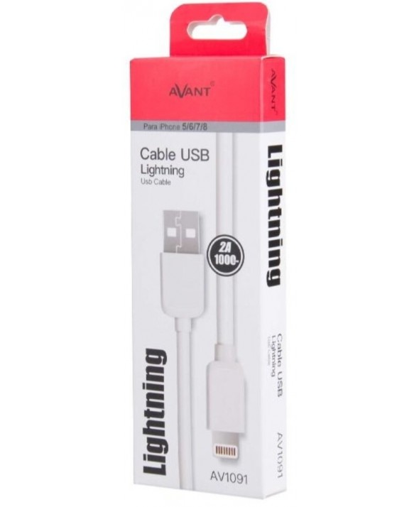 Conexion usb 2.0 2a blanco lightning 1m av1091