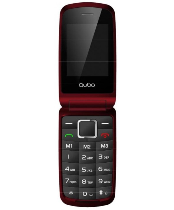 Telefono movil concha 2 pantallas qubo osiris rojo