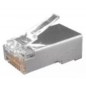 Conector telefonico rj45 8p8c cat.5e blindado para cable rigido