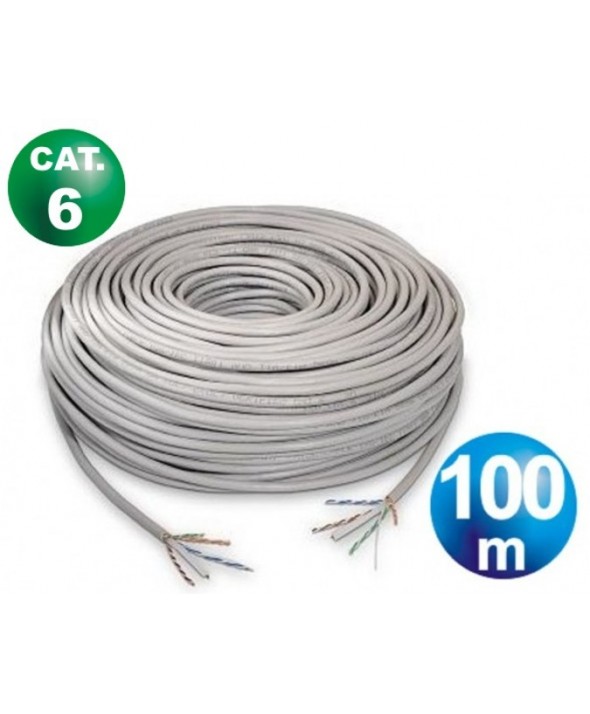 Rollo 100 m cable telefonico cat.6 utp rigido