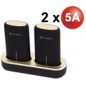 Bateria universal usb 2x5000 mah platinet negra