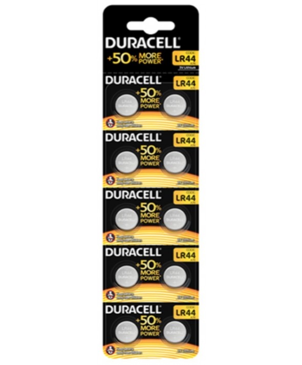 Pila alcalina lr44 (a76) duracell blister de 10 unidades