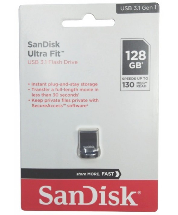 Pen driver 128 gb ultra fit 3.1 130 mb/s sandisk