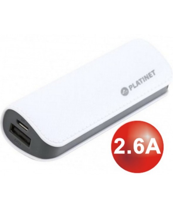 Bateria universal usb 2600 mah platinet cuero blanco