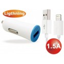 Cargador mechero usb 1.5a+conexion lightning 1 m