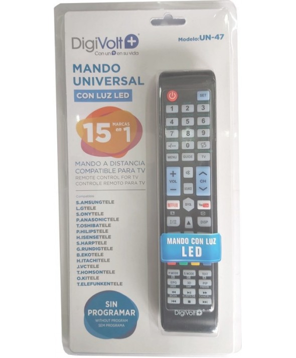 Mando a distancia universal x marca 15en1 digivolt