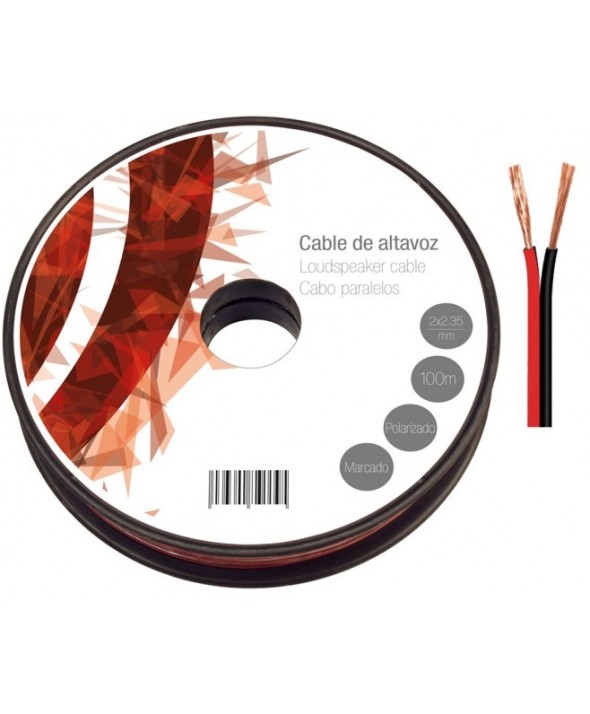 Rollo 100m cable 2x0.35mm rojo/negro