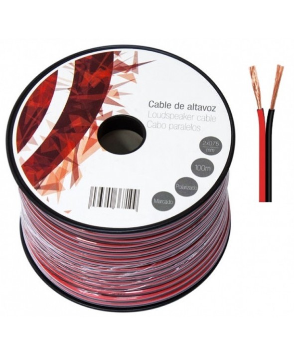 Rollo 100m cable 2x0.75mm rojo/negro