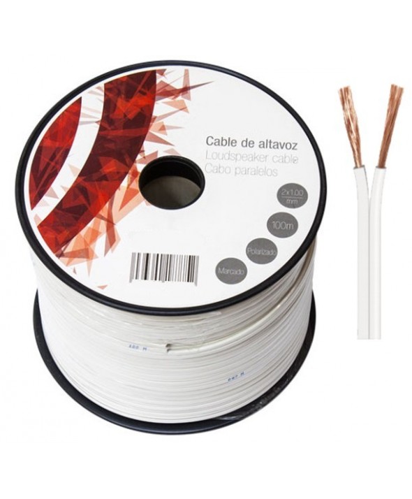 Rollo 100m cable blanco 2x1 mm 