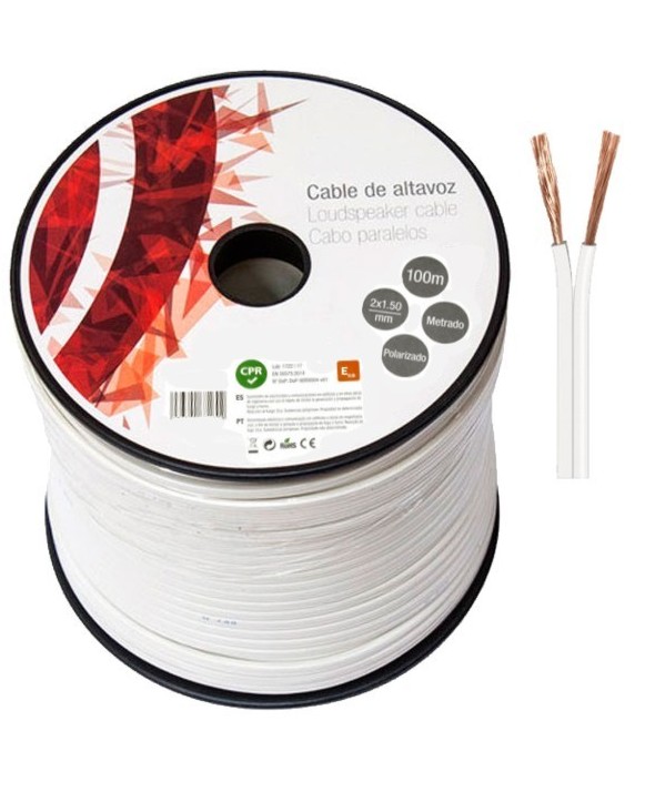 Rollo 100m cable blanco poralizado 2x1.5mm 