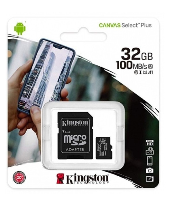 Memoria microsdhd 32gb 100mb/s+adaptador sd kingston