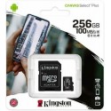 Memoria microsd 256gb class10 100mbs + adaptador sd kingston