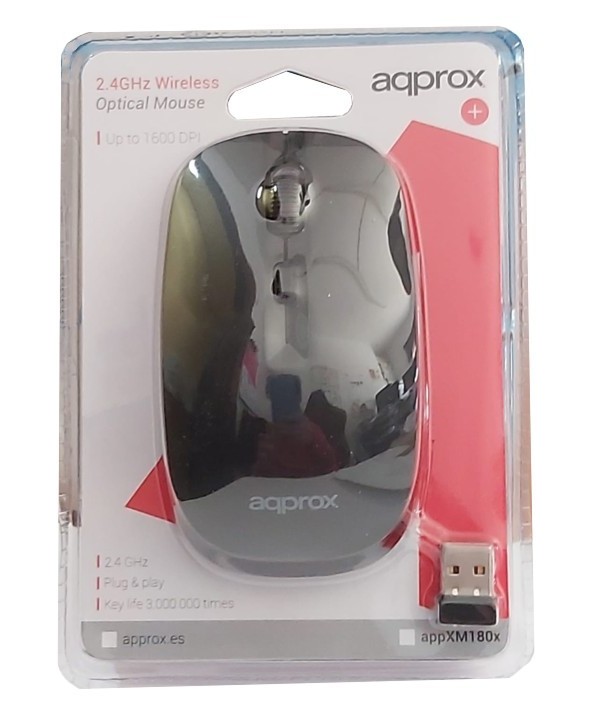 Raton optico usb wireless 2.4ghz negro approx