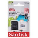 Memoria microsdhd 32gb cl10 80r + adaptador sd sandisk