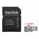 Memoria microsdhd 16gb cl10 80r + adaptador sd sandisk