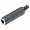 Conector jack 6.3mm hembra stereo pvc negro