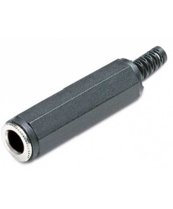 Conector jack 6.3mm hembra stereo pvc negro